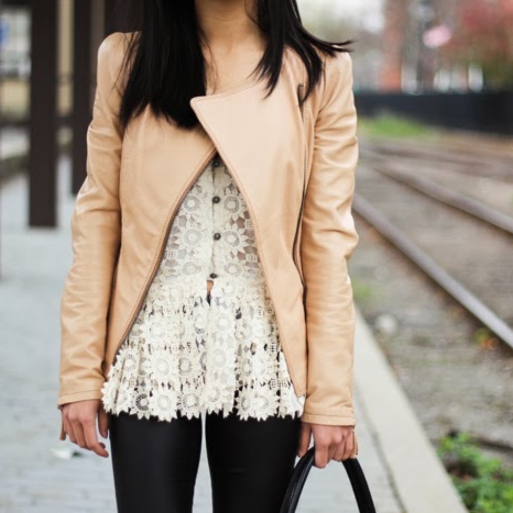 Elle Faux Leather Peplum Jacket